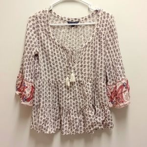 American Eagle 3/4 Sleeve Blouse Size M